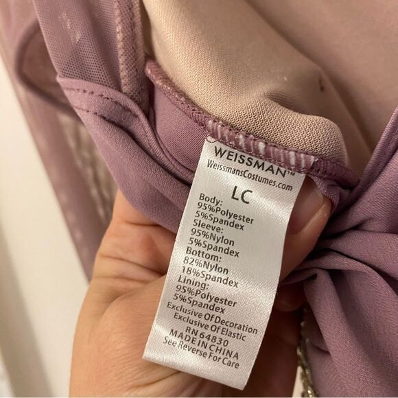 Weissman dance costume LOVE ME AGAIN 10156 Asymmetrical lavender mauve LC child - Picture 10 of 13